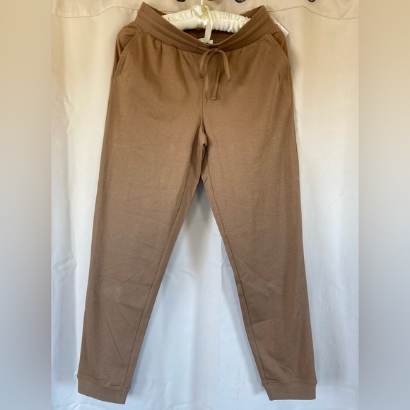 Talbots Haven 2pc Lounge Set Funnel Neck Pullover/Jogger Camel/White (Size XS) - Picture 7 of 9